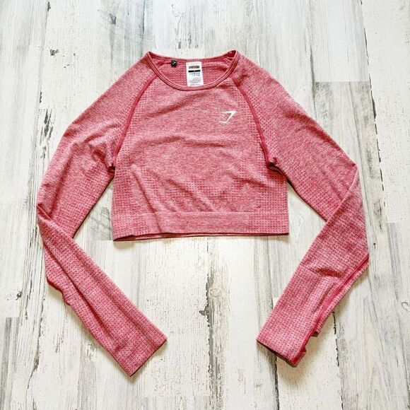 GYMSHARK VITAL SEAMLESS 2.0 LONG SLEEVE CROP TOP SIZE S - Picture 1 of 3